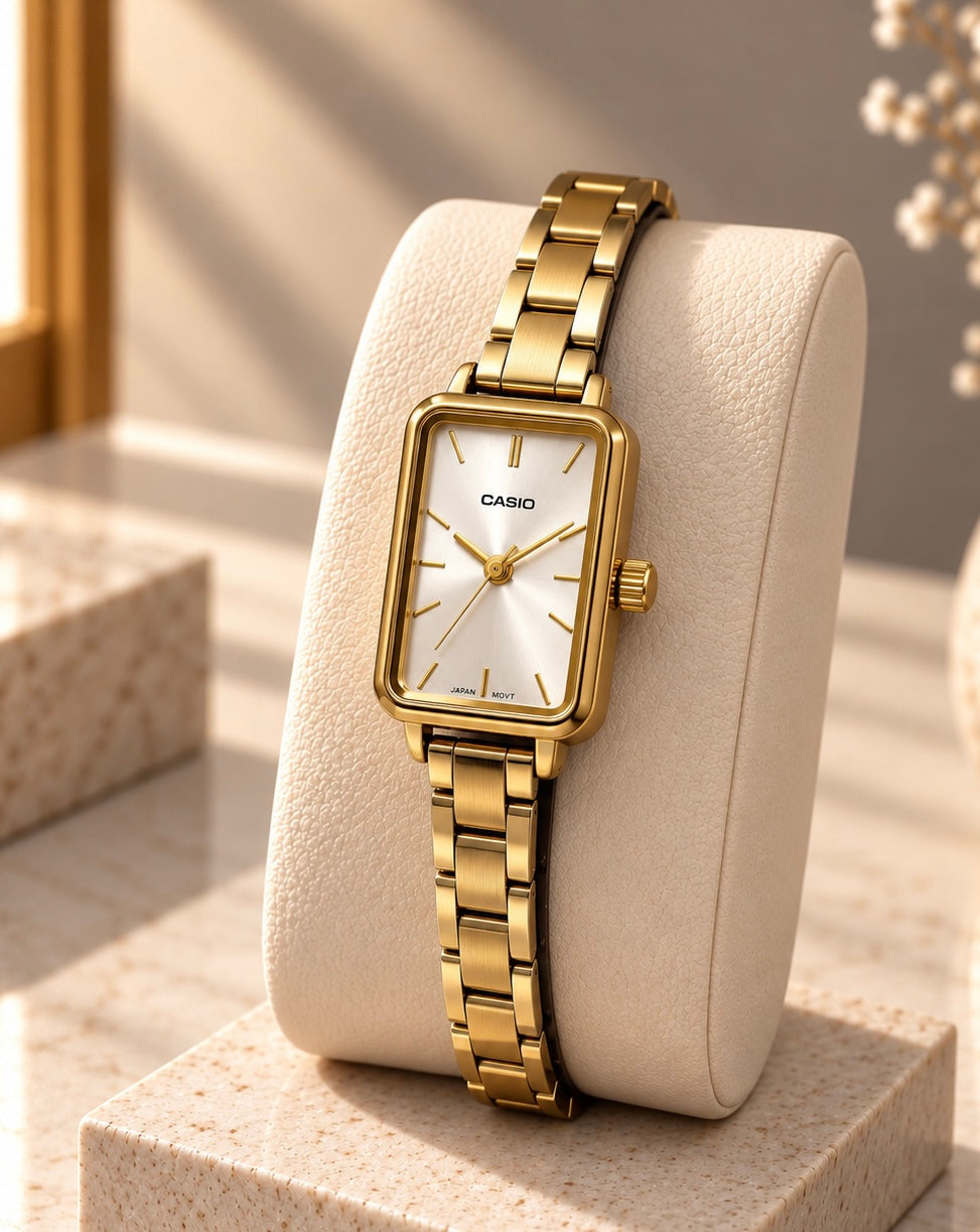 Montre Femme Élégance Dorée – Cadran Rectangulaire