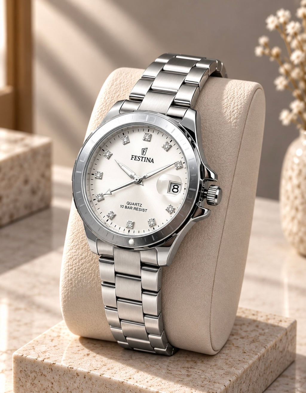 Montre Femme Festina Élégance Argentée – Cadran Blanc