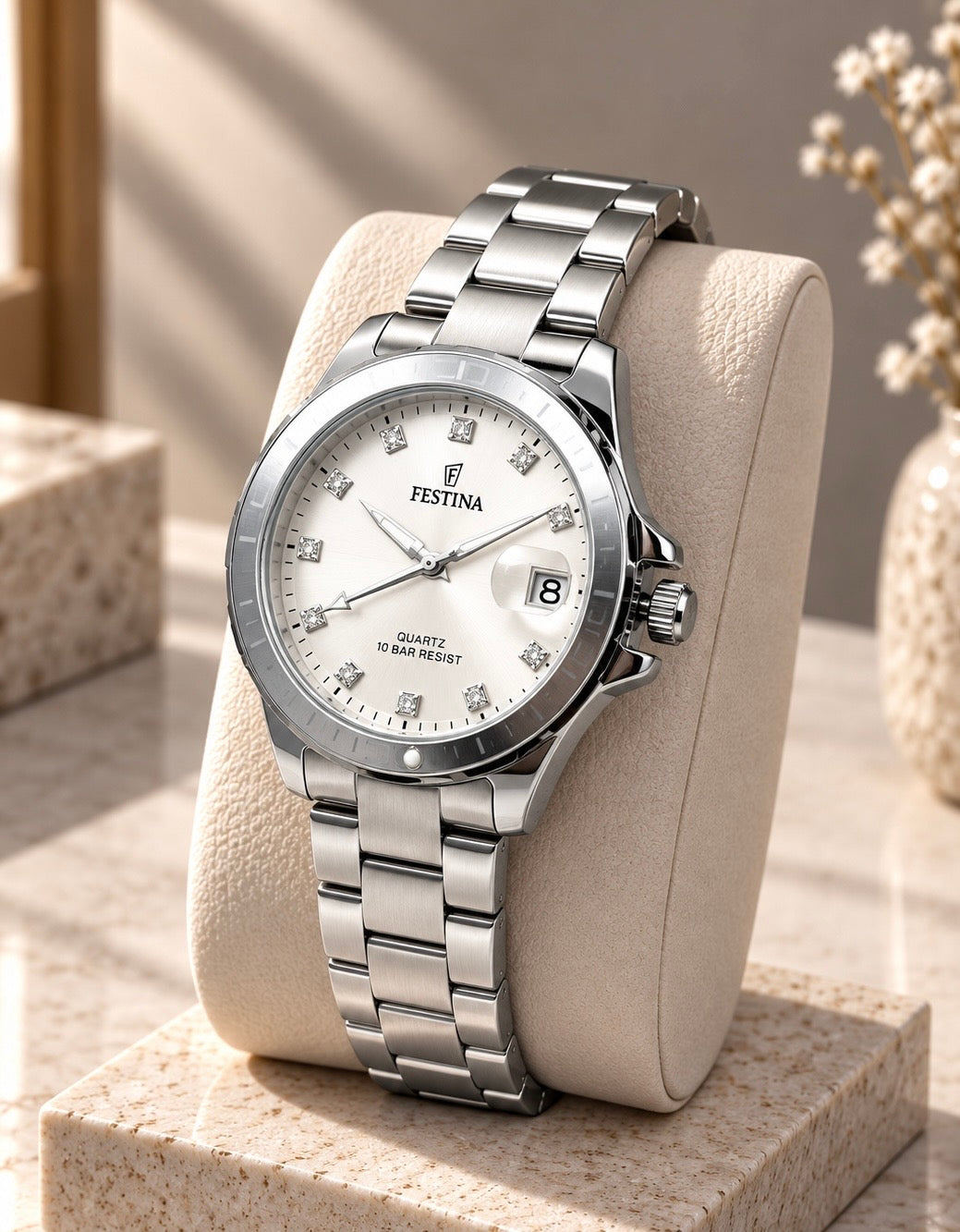 Montre Femme Festina Élégance Argentée – Cadran Blanc