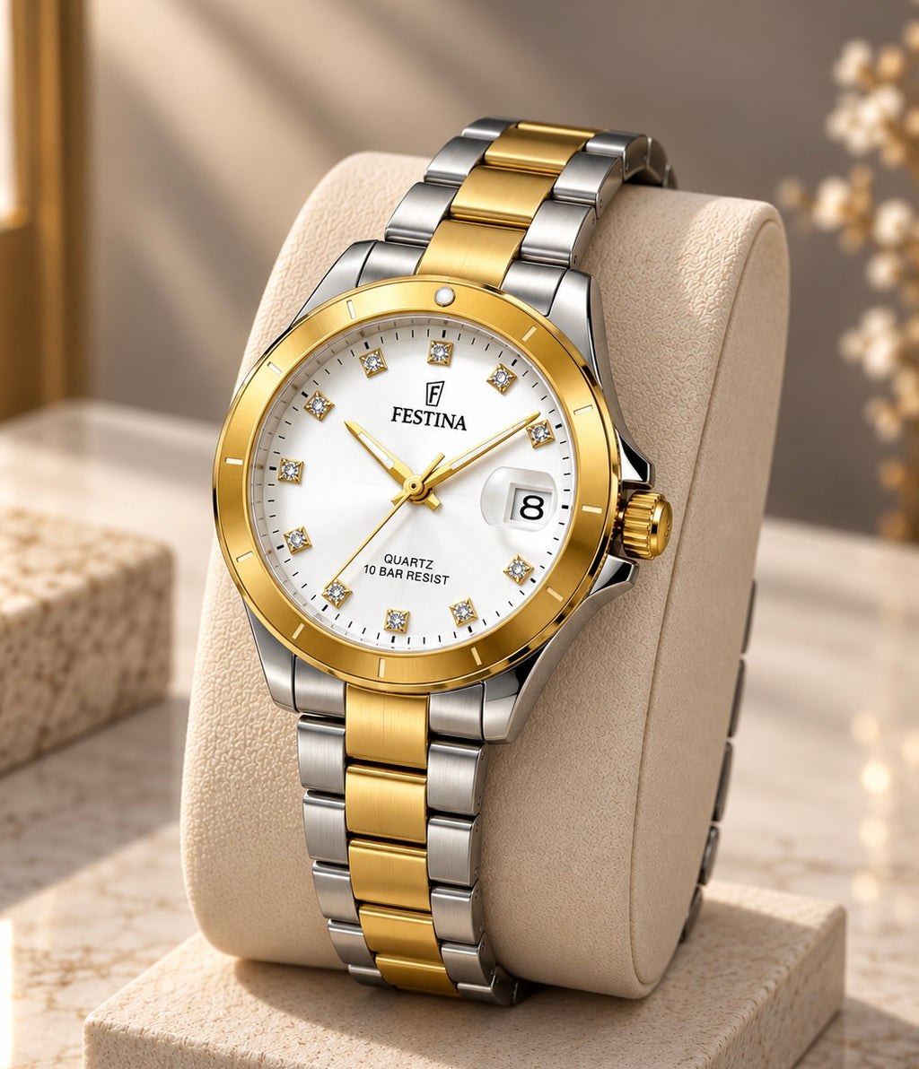 Montre Femme Festina Élégance Bicolore – Cadran Blanc