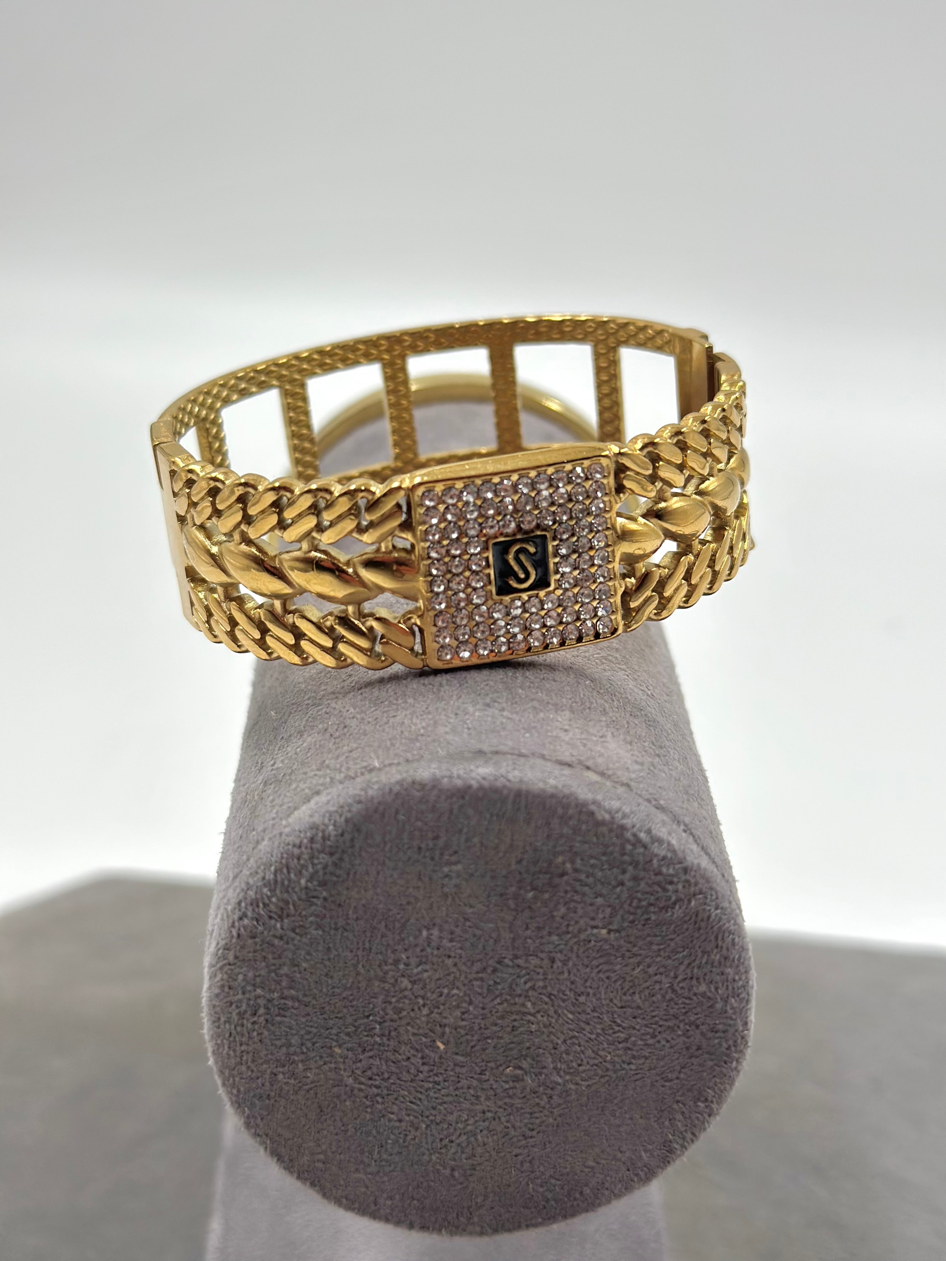 Bracelet Chaîne Royale – Plaqué Or 18K & Zircons Premium